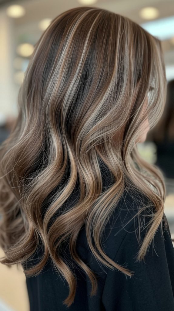 30. Ash-Brown Highlights with Dimensional Toning