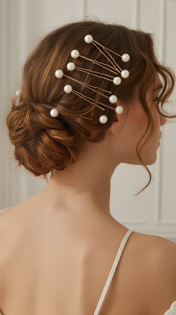 Half Up with Pearl Hair Pins