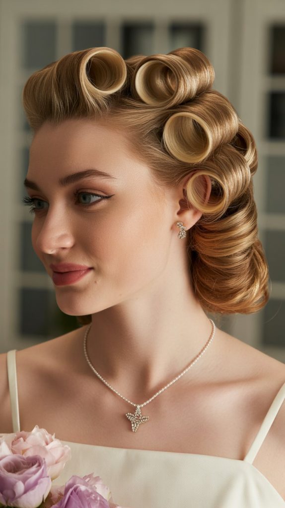 Half-Up with Pin Curls
