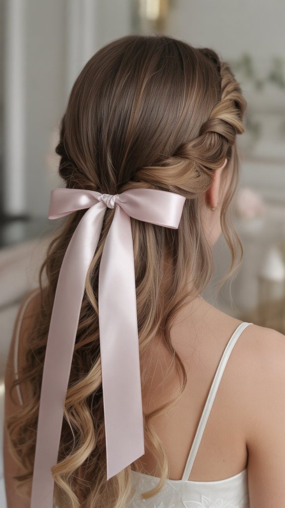 Half-Up with Ribbon Accent