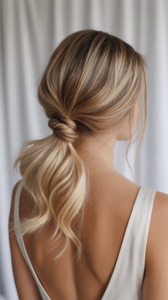 Half-Up with Loose Low Ponytail