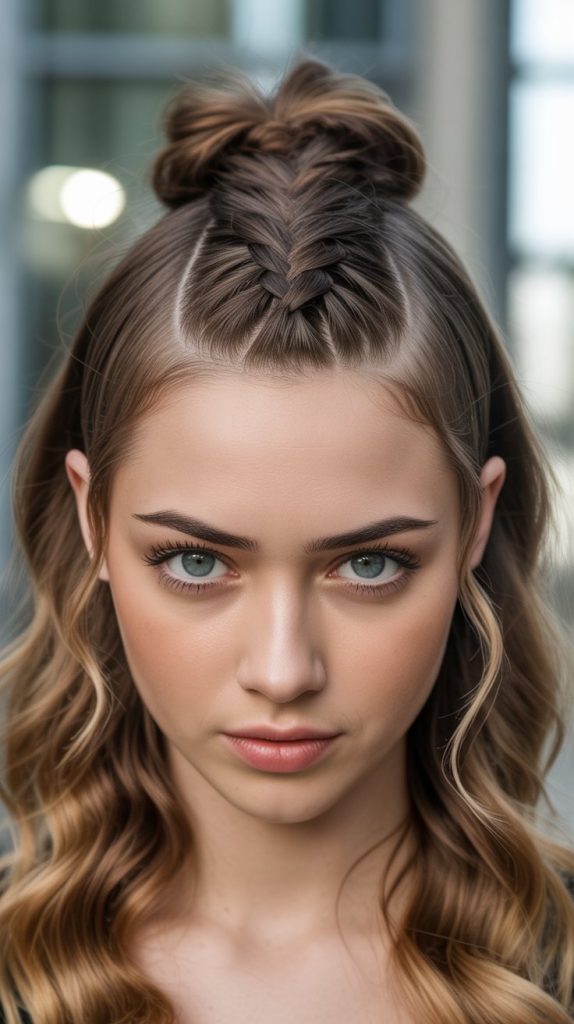 Half-Up with Mohawk Braid