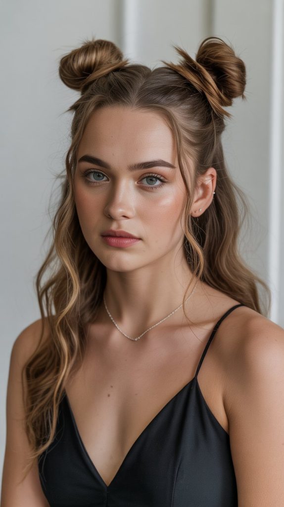 Half-Up with Space Buns