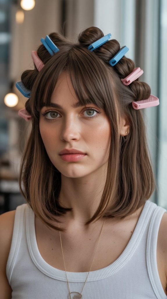  Heatless Styling Options for Long Bob with Curtain Bangs