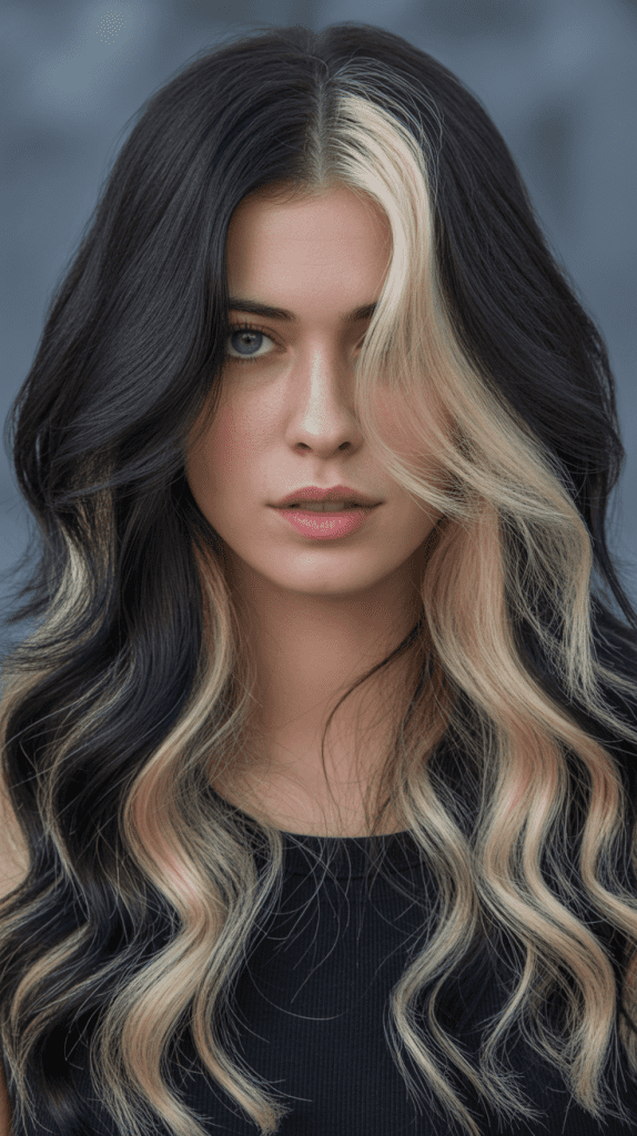Blonde Highlights on Black Hair