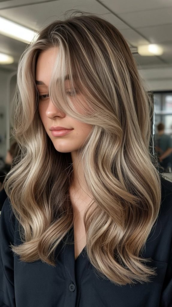 7. Beige Blonde Dimensional Highlights