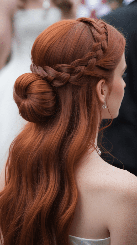  Crown Braid with Low Bun Combination