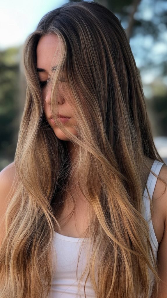 32. Blonde Balayage on Long Hair