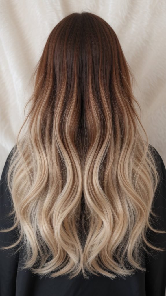 6. Chocolate Brown to Blonde Ombré Balayage