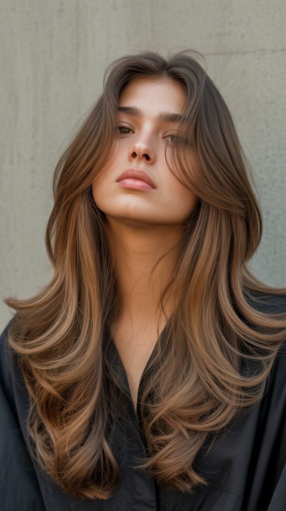  Long Hair with Crown Layers