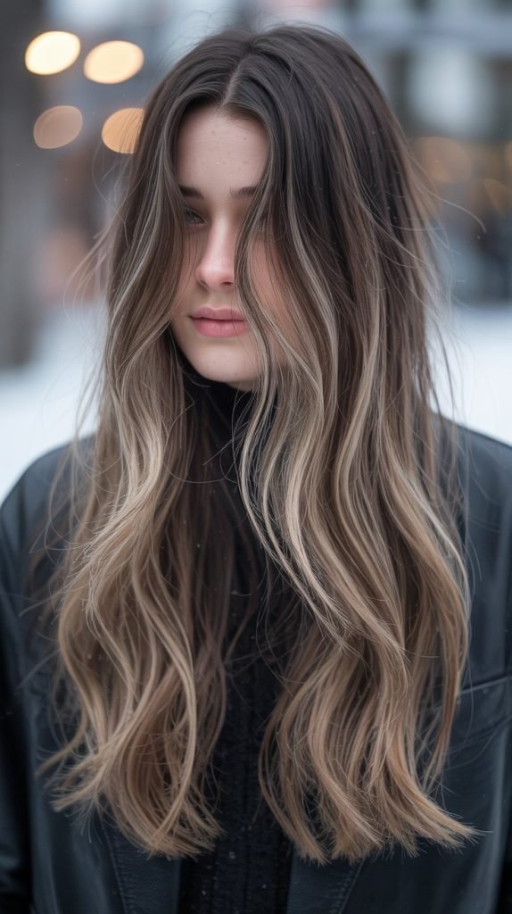 18. Ash-Blonde Highlights with Dark Roots