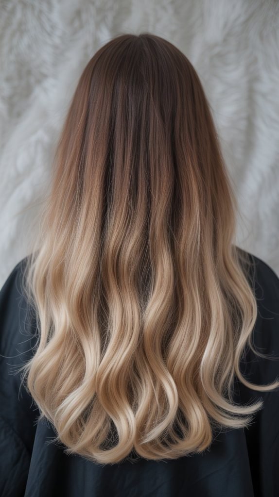 25. Blonde Ombré on Straight Brown Hair