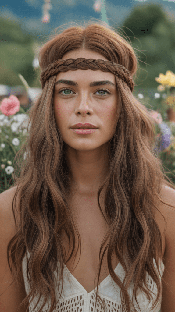  Braided Headband with Loose Waves