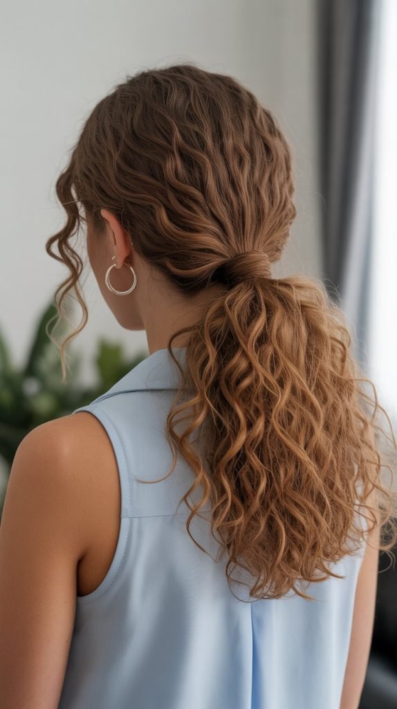 Low Half Up Ponytail with Volume