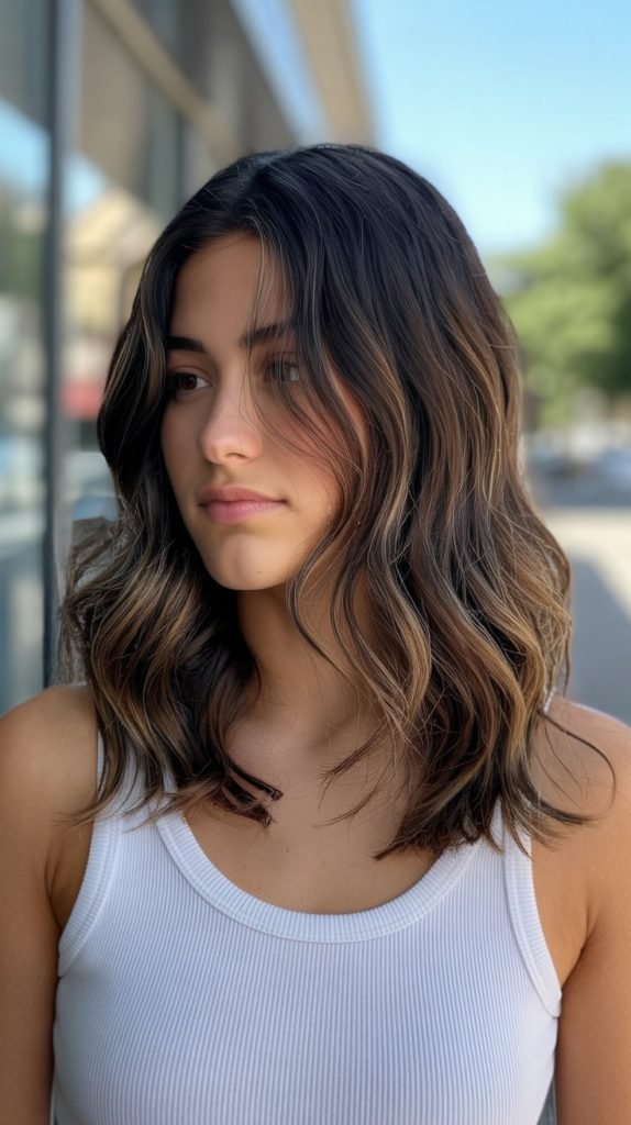 11. Espresso Balayage on Medium-Length Hair