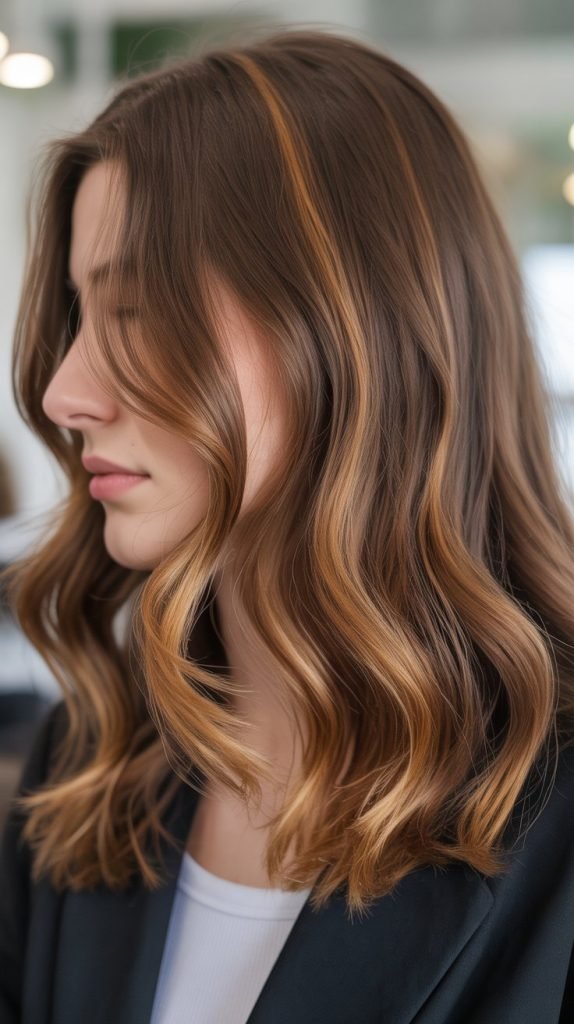 2. Chestnut Brown with Caramel Ribbons