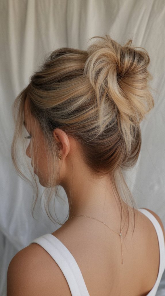 Messy Half-Up Bun