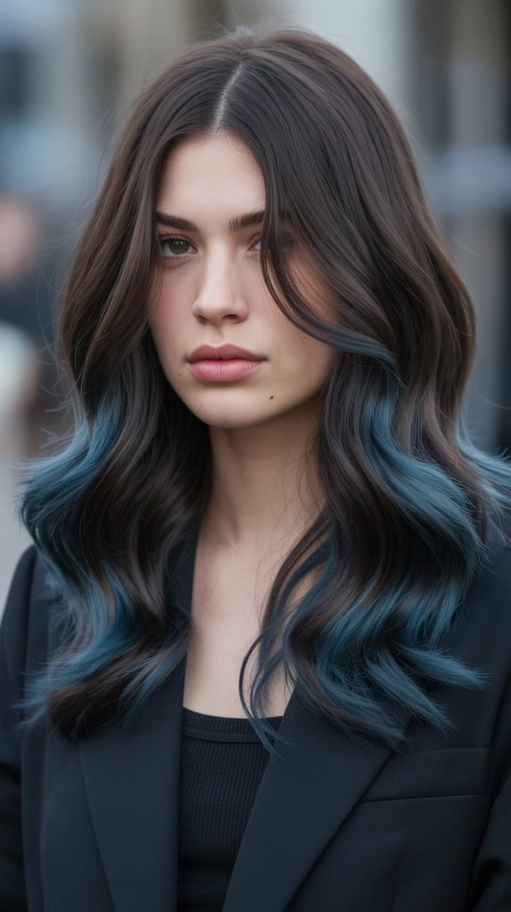  Midnight Brunette with Blue Tones