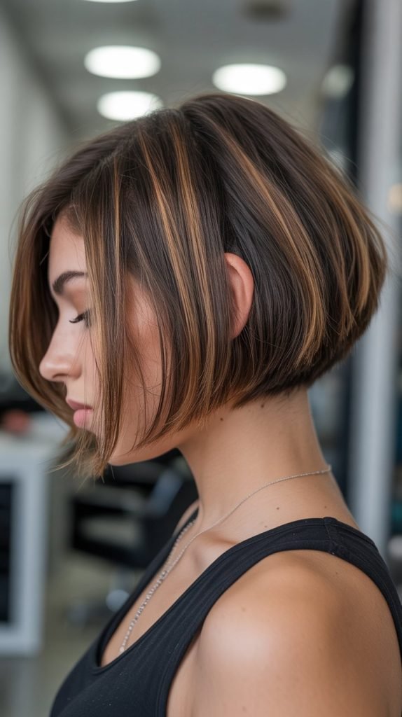 15. Caramel Highlights for Short Hair