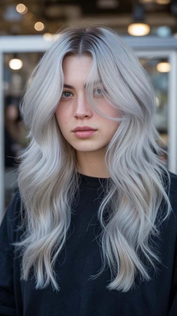 17. Silver Blonde Balayage