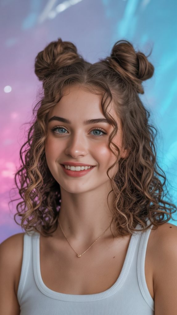 Half Up Space Buns