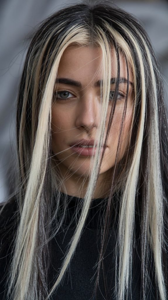 6. Chunky Ash-Blonde Streaks