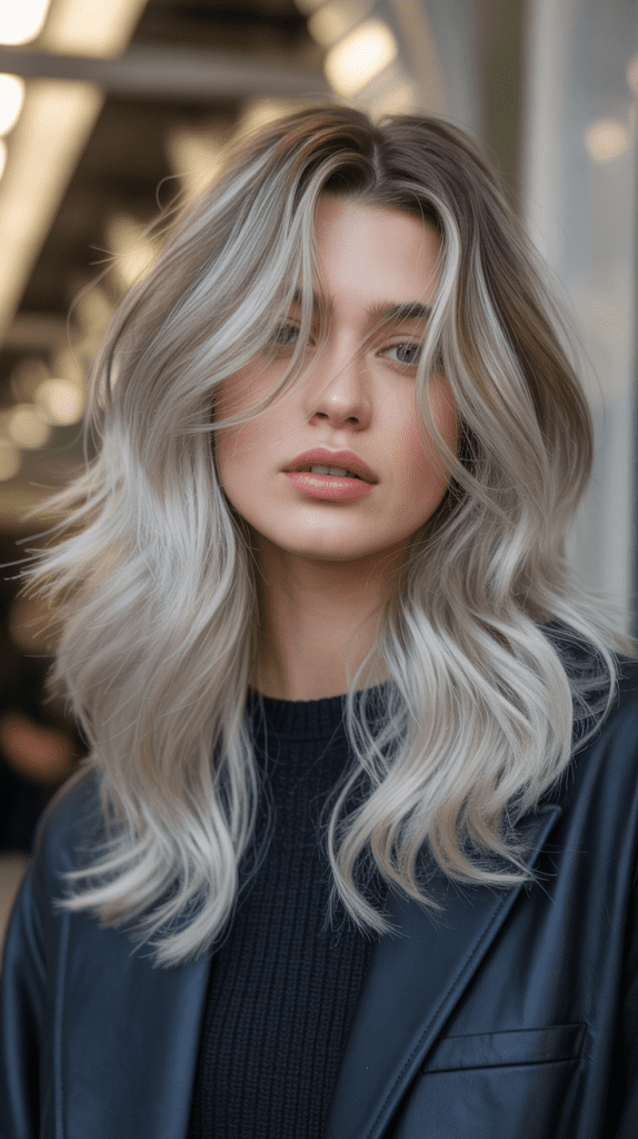 Ash Blonde Highlights on Textured Layers