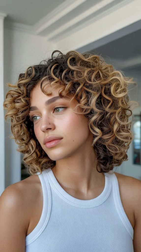 26. Blonde Highlights for Type 4 Curls