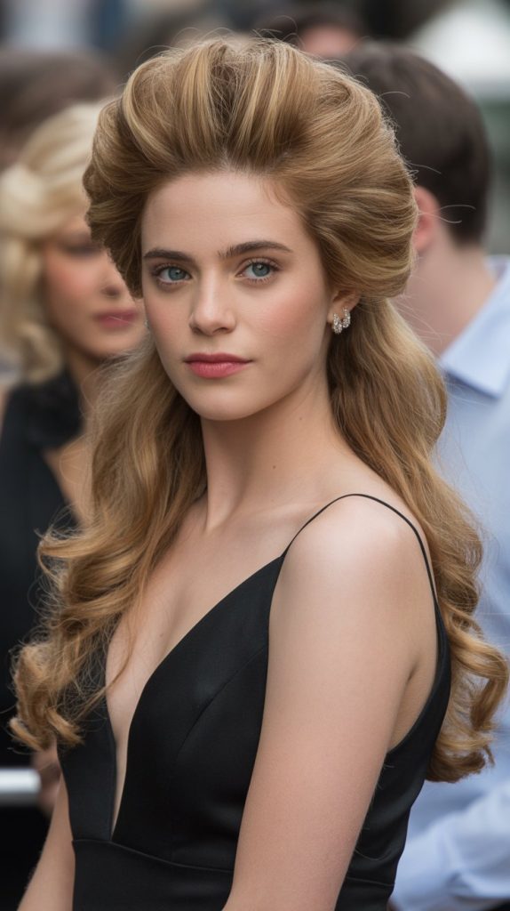 Voluminous Half-Up with Teased Crown
