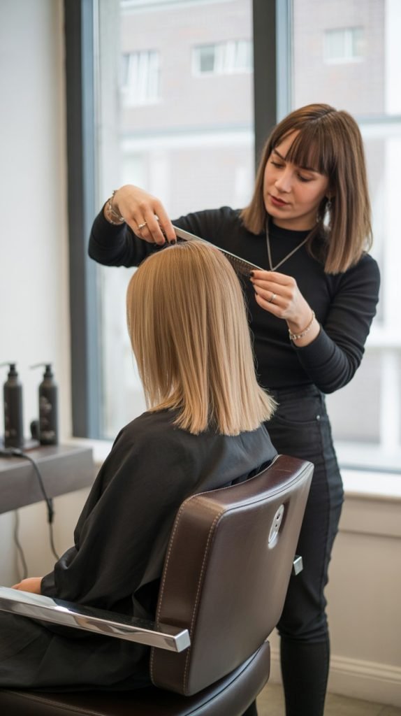 Inverted Bob with Curtain Bangs Maintenance Schedule