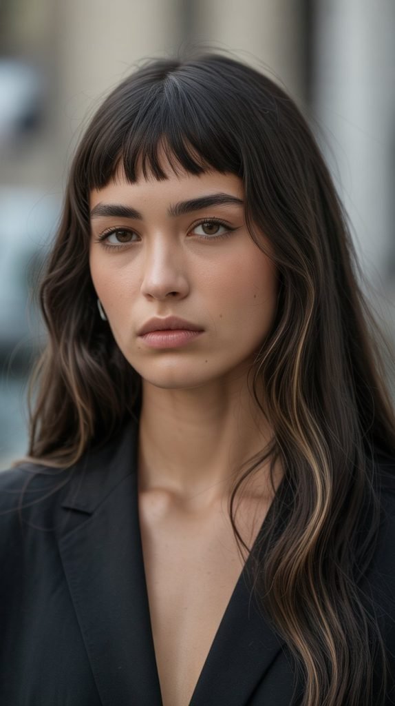 Long Hair with Baby Bangs