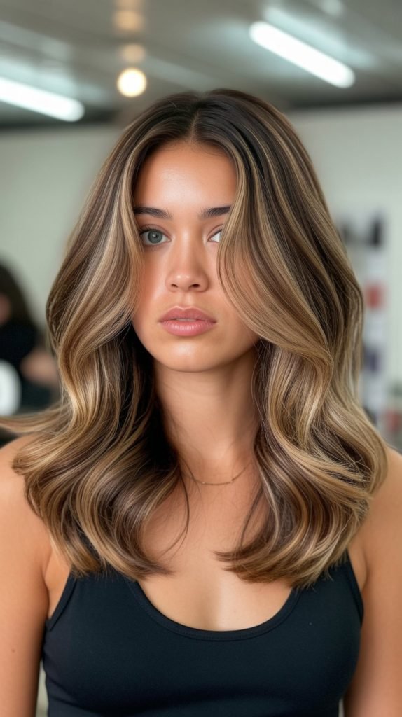 3. Bold Chunky Caramel Highlights