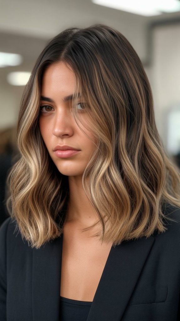 9. Long Bob with Balayage