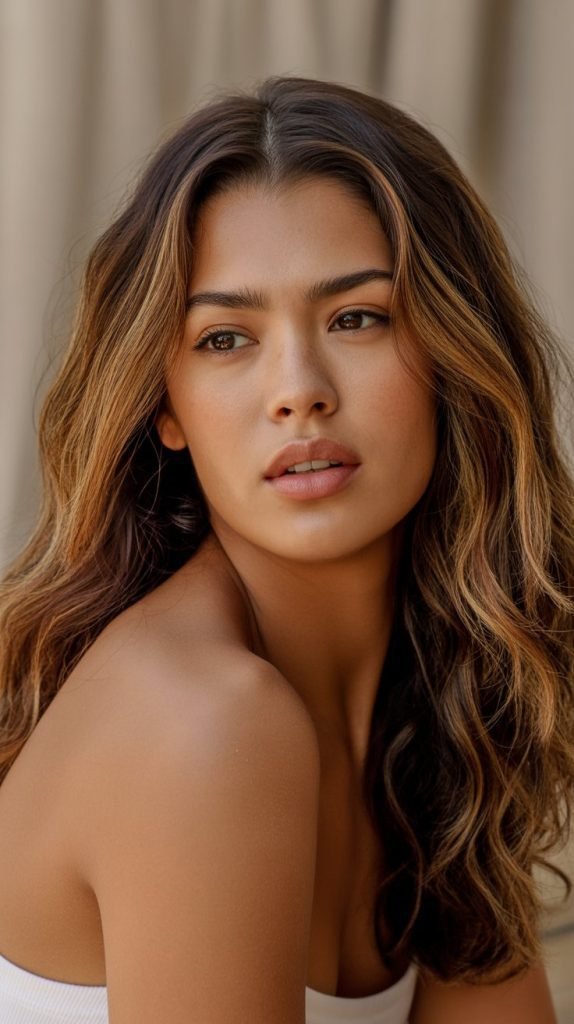 22. Caramel Highlights for Warm Skin Tones