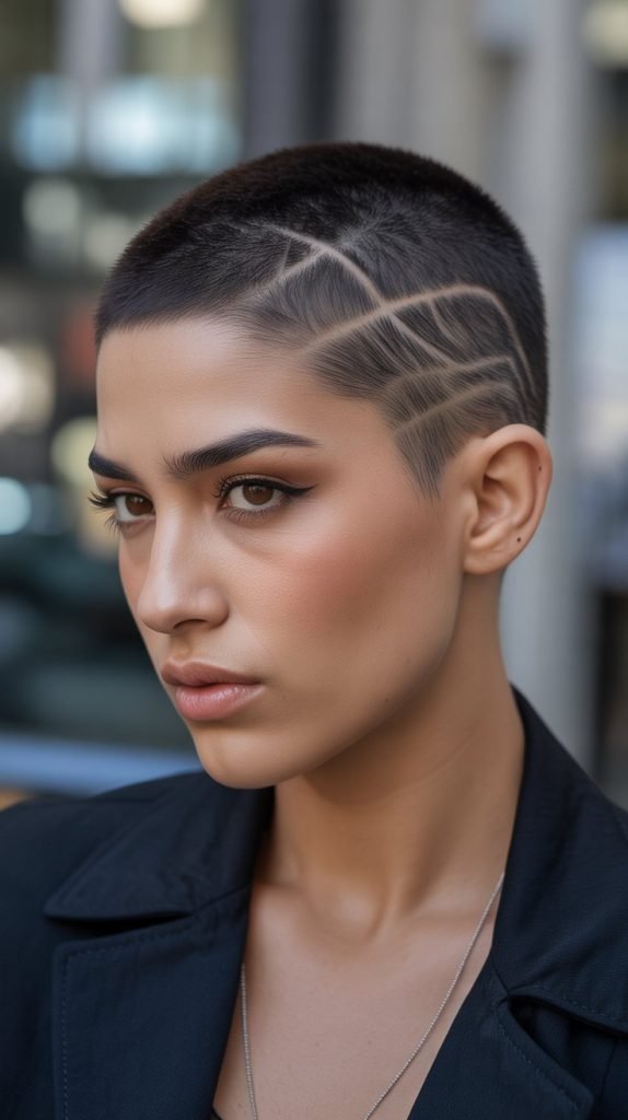 Edgy Pixie with Hard Part