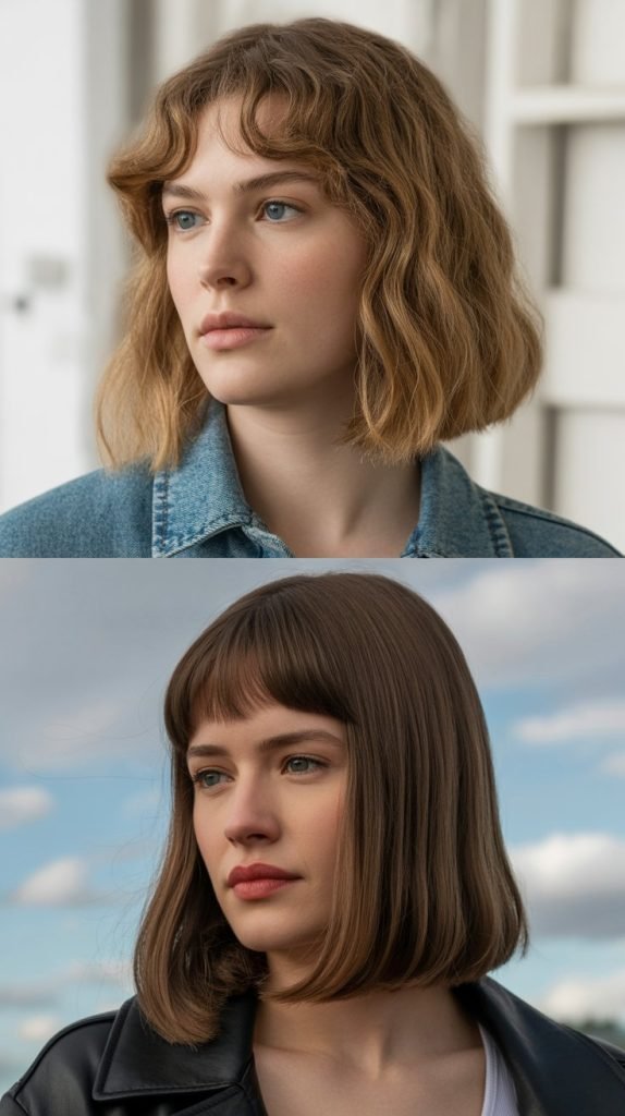 Seasonal Adaptations for Long Bob with Curtain Bangs