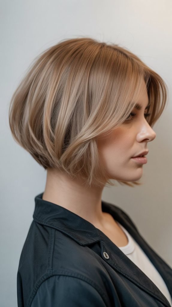 Angled Choppy Bob with Graduated Layers