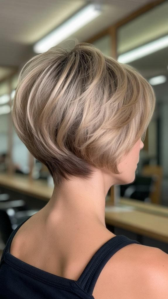 8. Stacked Choppy Bob