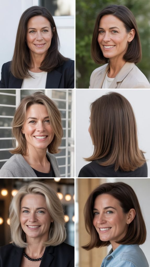 27 Polished Haircuts for Women Over 40 with Straight or Thick Hair