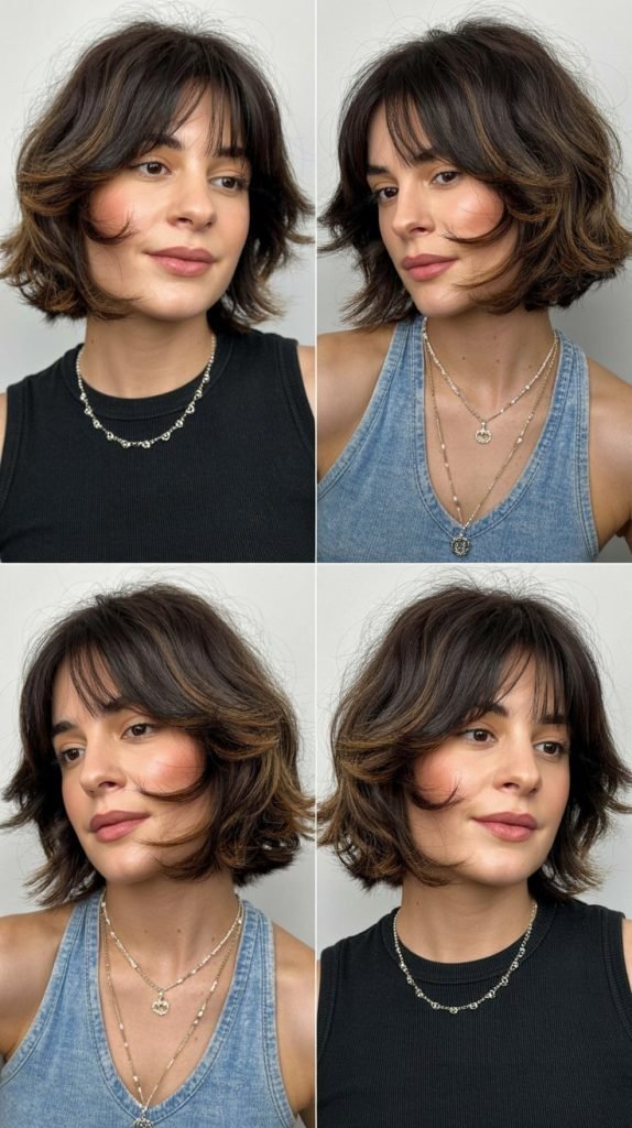 10. Asymmetrical Medium Cut With Curtain Bangs