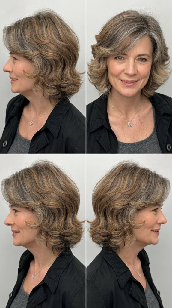 16. Wavy Lob with Highlights