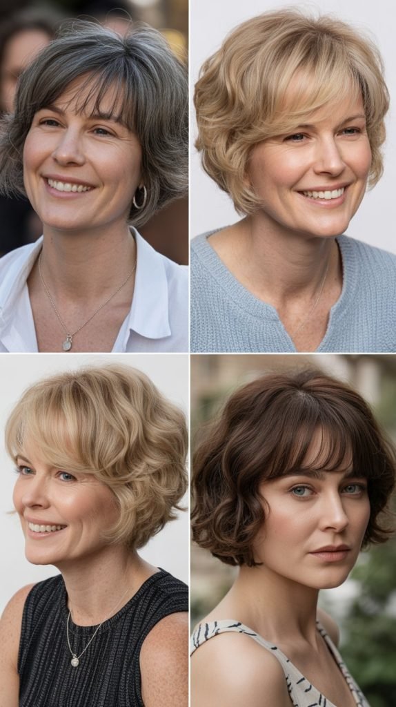 47 Short Haircuts with Bangs for Women Over 50 That Slim the Face