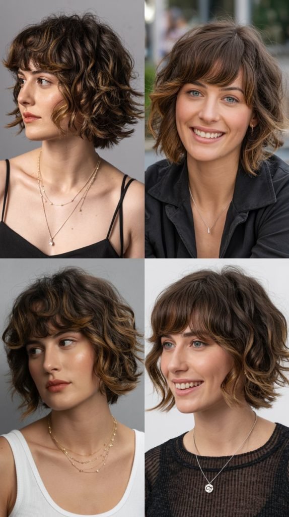 Shaggy Layered Lob with Bangs