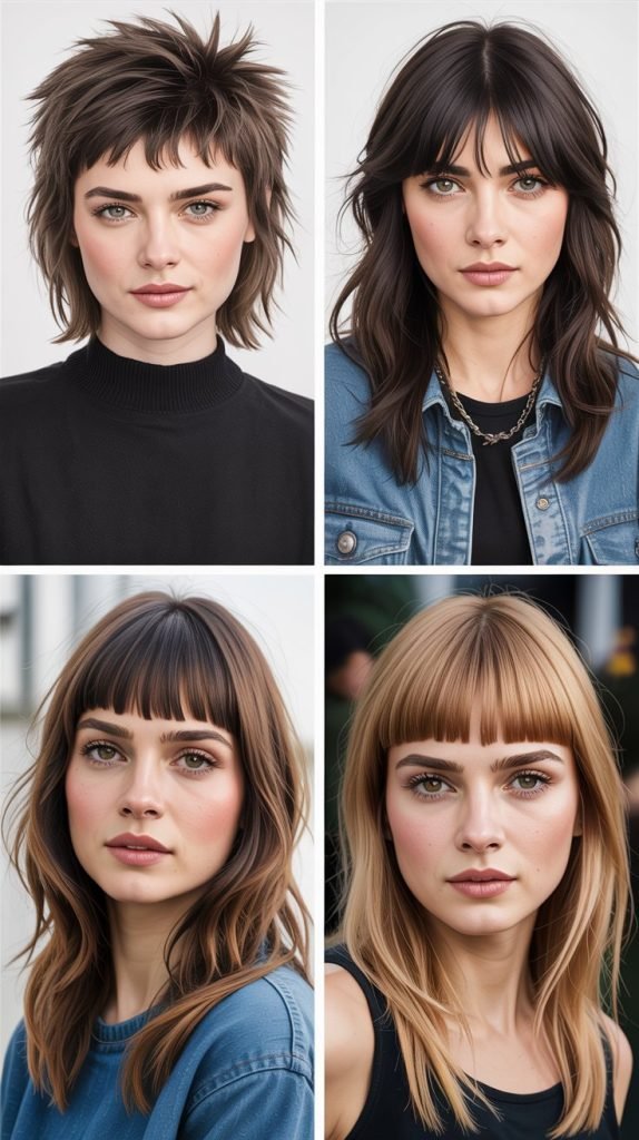 . Razored Wolf Cut With Razor-Cut Bangs