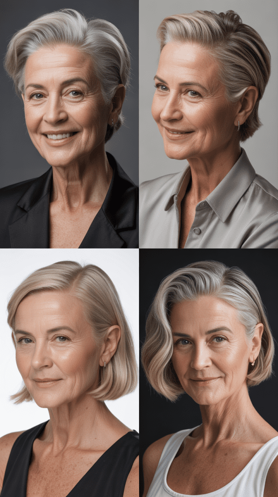 . Blunt Lob with Middle Part and Tuck