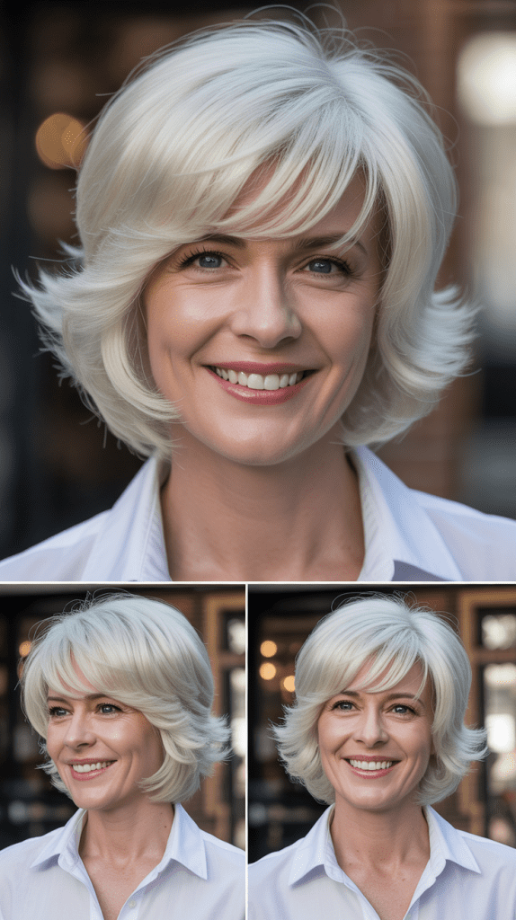 Layered Bob with Platinum Blonde