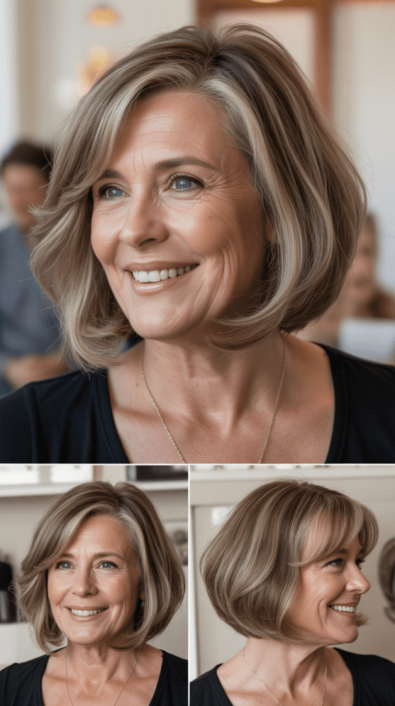 Layered Bob for Round Faces