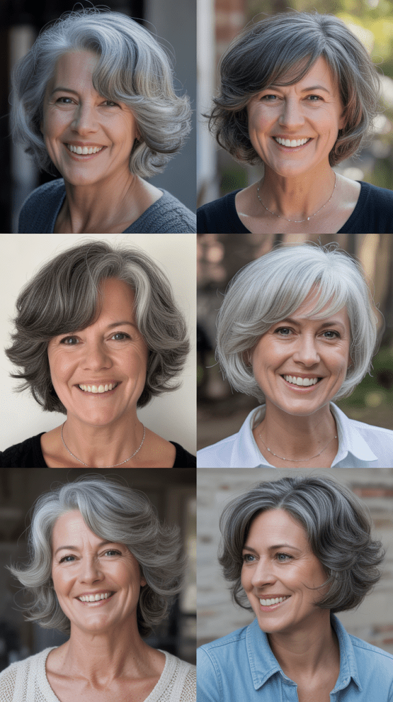 Layered Bob with Natural Gray