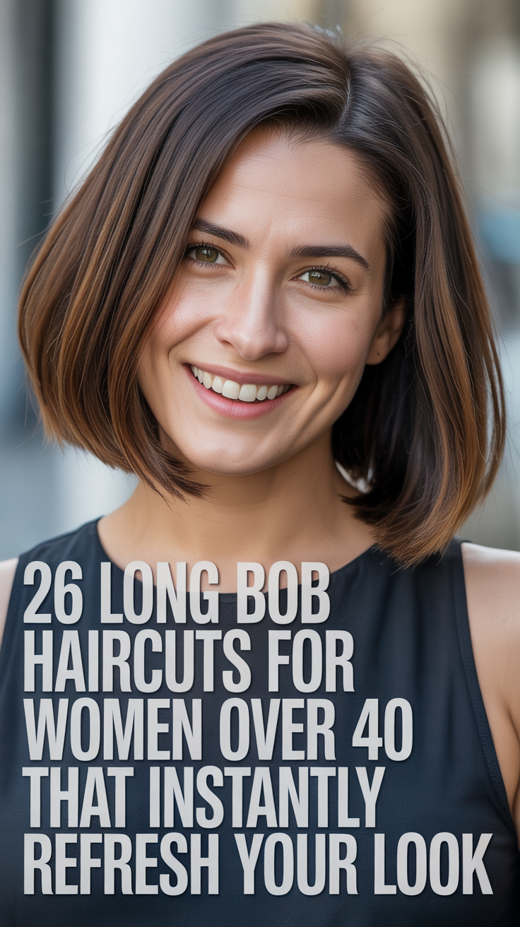 Long Bob Haircuts for Women Over 40 That Instantly Refresh Your Look
