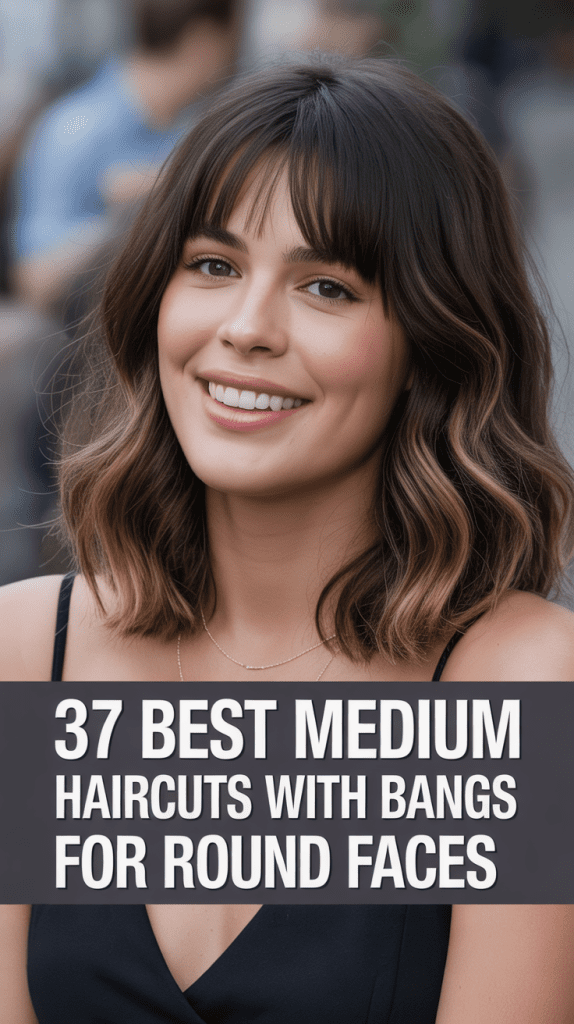 Best Medium Haircuts With Bangs for Round Faces